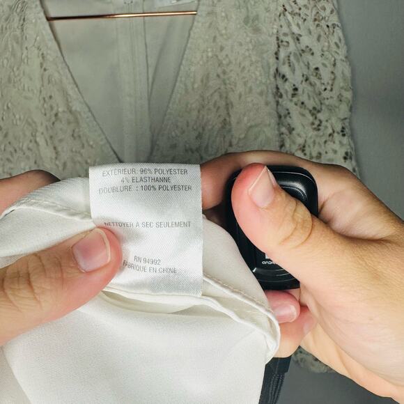 Jonathan Simkhai White Puff Sleeve V-Neck Intricate Lace Midi Dress Size 2 - Picture 6 of 16